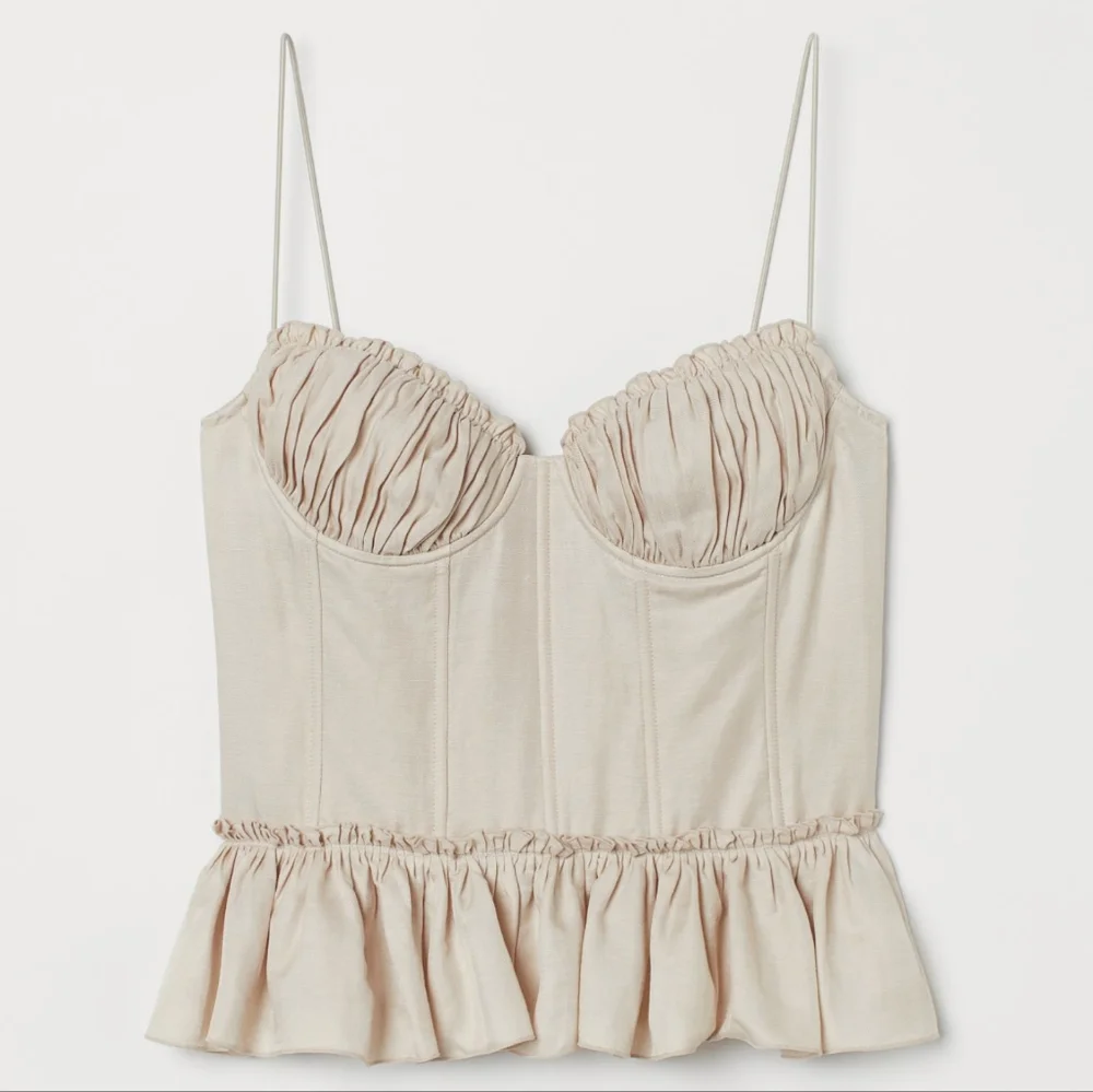 H&M Linen-blend Corset-style Top - Picture 7 of 7
